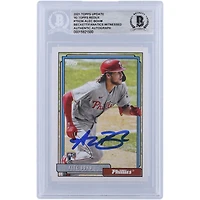Alec Bohm Philadelphia Phillies Autographed 2021 Topps Series 1 #T92-36 Beckett Fanatics Witnessed Authenticated Rookie Card