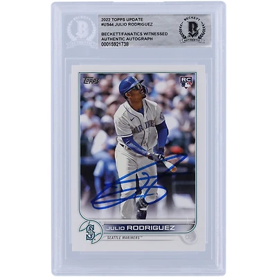 Julio Rodriguez Seattle Mariners Autographed 2022 Topps Update #US44 Beckett Fanatics Witnessed Authenticated Rookie Card