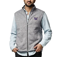 Men's League Collegiate Wear  Heather Gray Washington Huskies  Saranac Full-Zip Vest