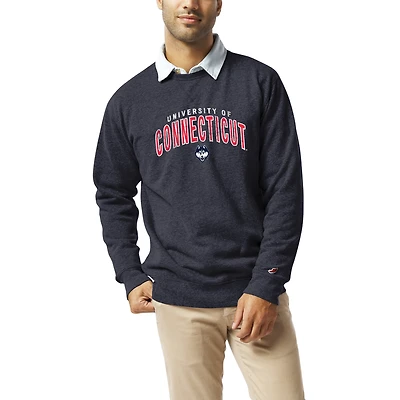Men's League Collegiate Wear  Heather Navy UConn Huskies  Heritage Tri-Blend Pullover Sweatshirt