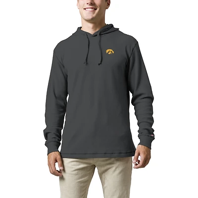 Men's League Collegiate Wear  Charcoal Iowa Hawkeyes  Waffle Knit Pullover Hoodie