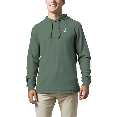 Men's League Collegiate Wear  Green Loyola Greyhounds  Waffle Knit Pullover Hoodie
