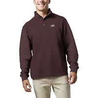 Men's League Collegiate Wear  Heather Maroon Mississippi State Bulldogs  Fleece Quarter Snap Up Pullover Sweatshirt