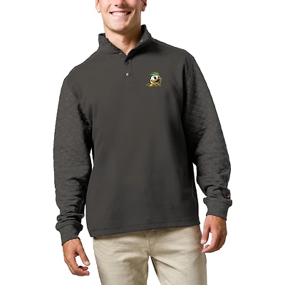 Men's League Collegiate Wear  Charcoal Oregon Ducks  Fleece Quarter Snap Up Pullover Sweatshirt
