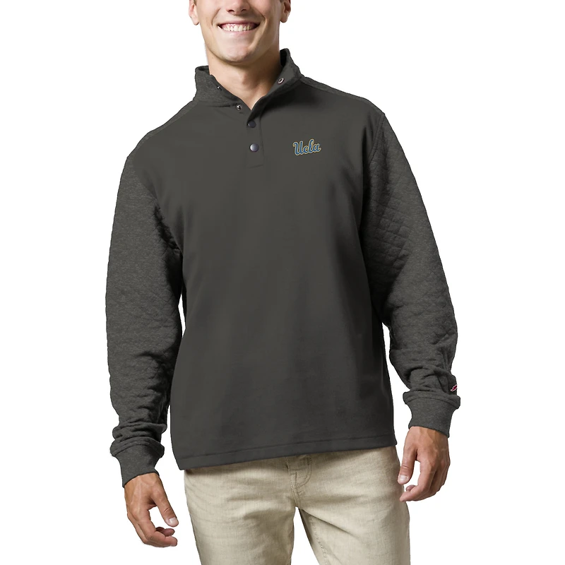 Men's League Collegiate Wear  Charcoal UCLA Bruins  Fleece Quarter Snap Up Pullover Sweatshirt