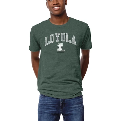 Men's League Collegiate Wear  Heather Green Loyola Greyhounds  Arch Victory Falls Tri-Blend T-Shirt