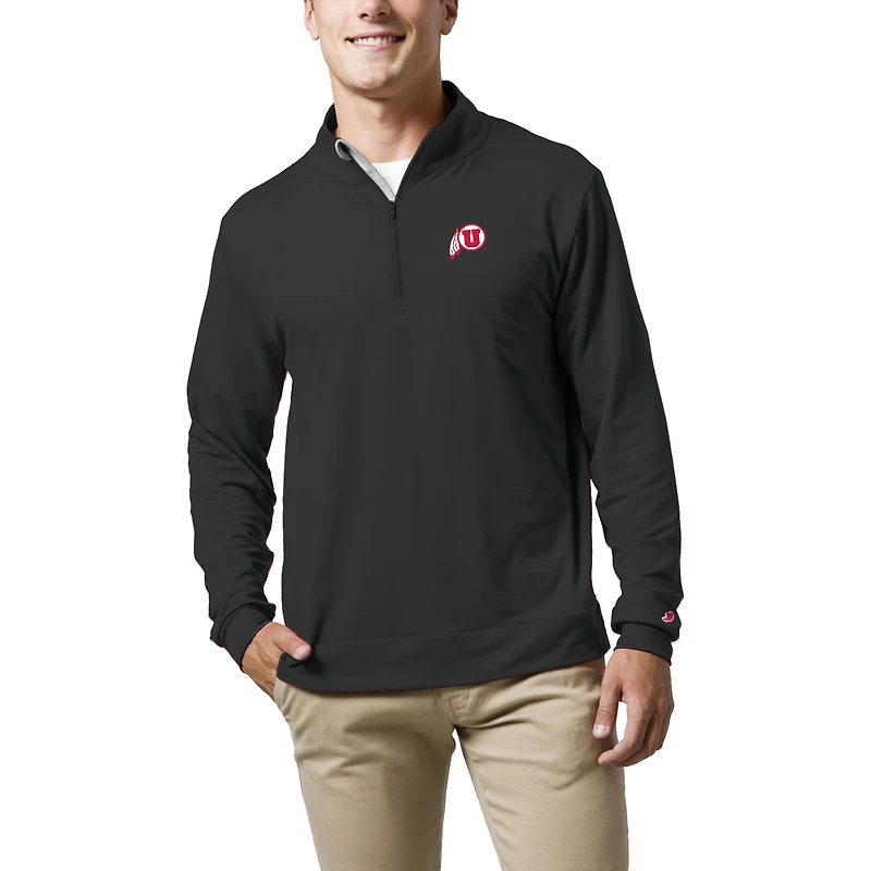 Men's League Collegiate Wear Black Utah Utes All Day Quarter-Zip Pullover Top