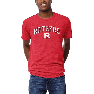 Men's League Collegiate Wear  Scarlet Rutgers Scarlet Knights  Arch Victory Falls Tri-Blend T-Shirt