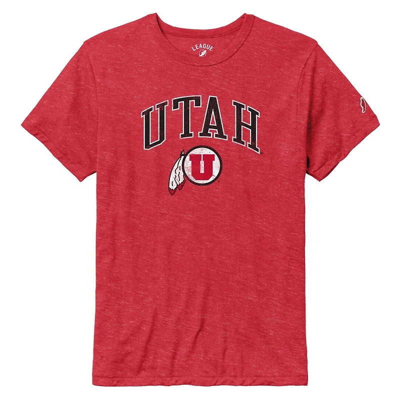 Men's League Collegiate Wear  Heather Red Utah Utes  Arch Victory Falls Tri-Blend T-Shirt