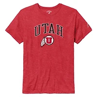 Men's League Collegiate Wear  Heather Red Utah Utes  Arch Victory Falls Tri-Blend T-Shirt
