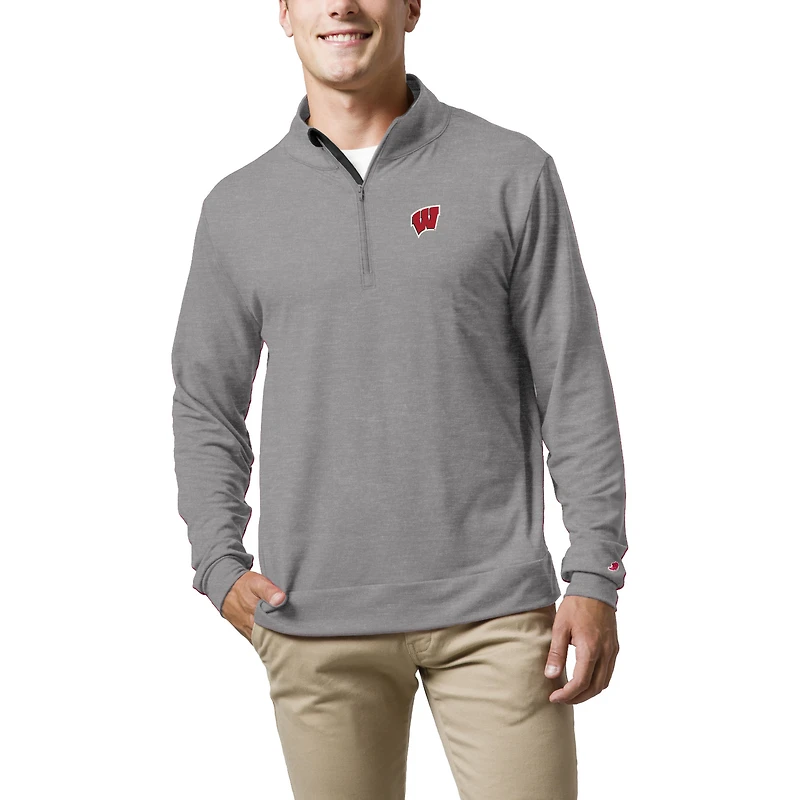 Men's League Collegiate Wear  Gray Wisconsin Badgers  All Day Quarter-Zip Pullover Top