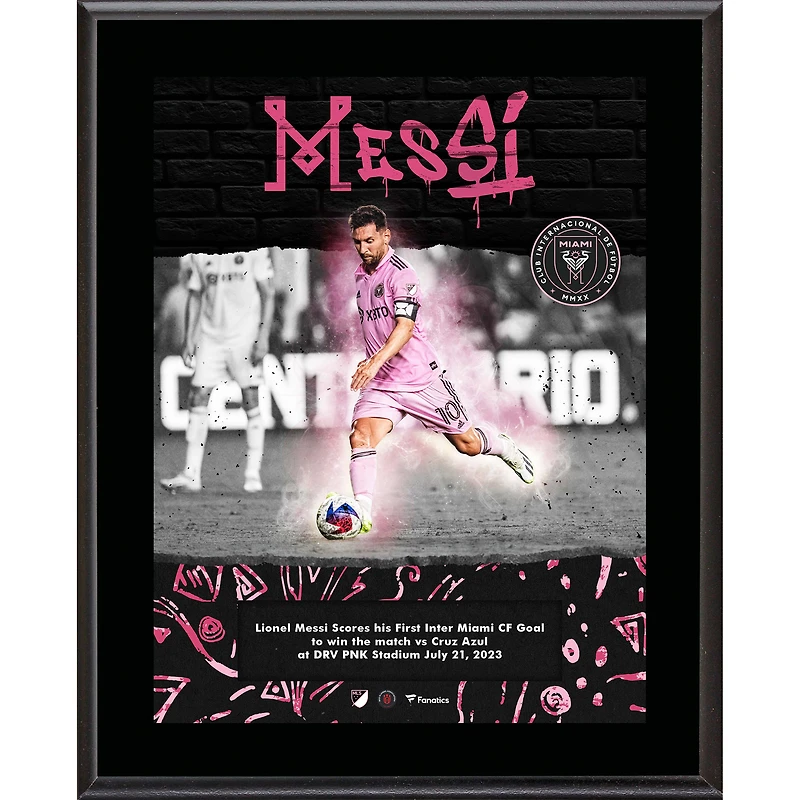 Lionel Messi Inter Miami CF 10.5" x 13" First MLS Goal Sublimated Plaque