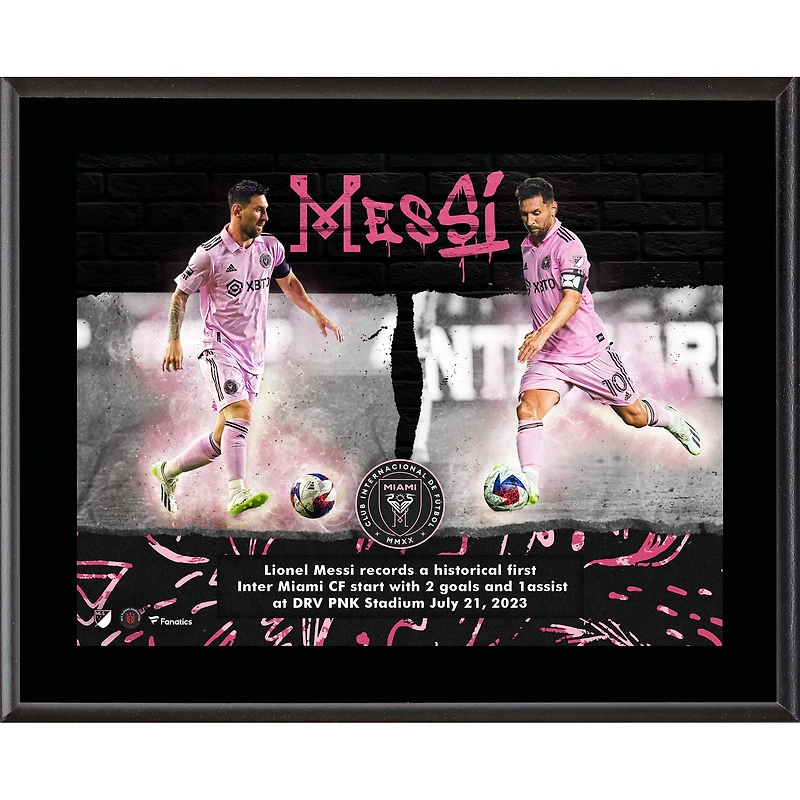 Lionel Messi Inter Miami CF 10.5" x 13" First MLS Start Sublimated Plaque
