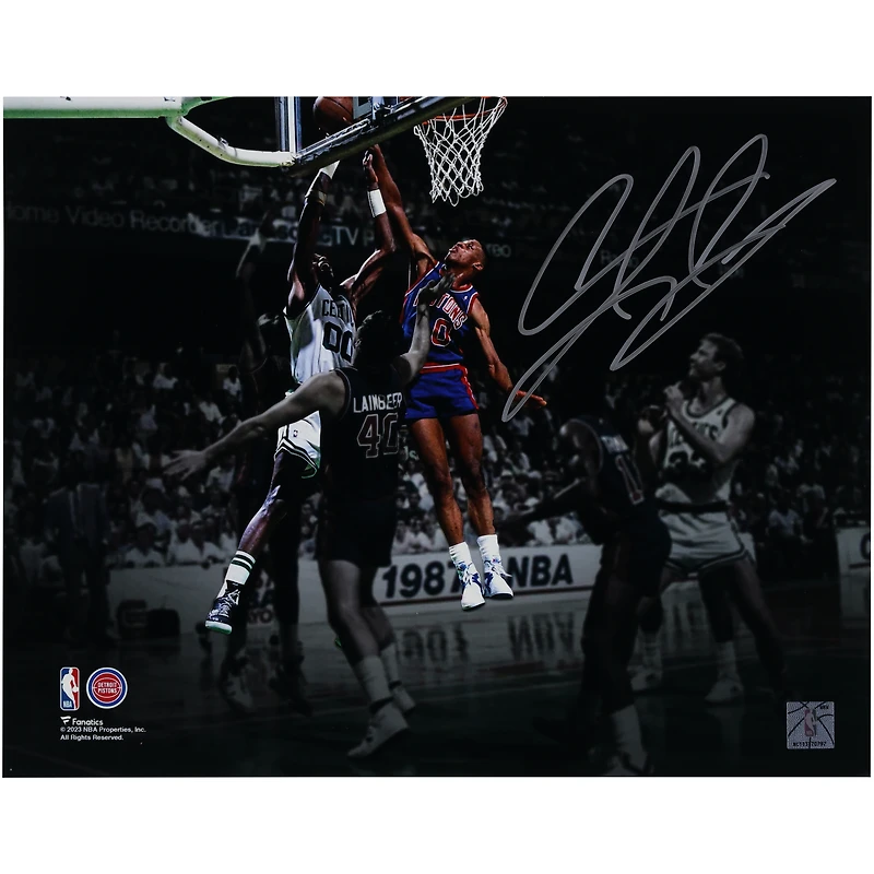 Dennis Rodman Detroit Pistons Autographed 11" x 14" Block vs. Boston Celtics Photograph