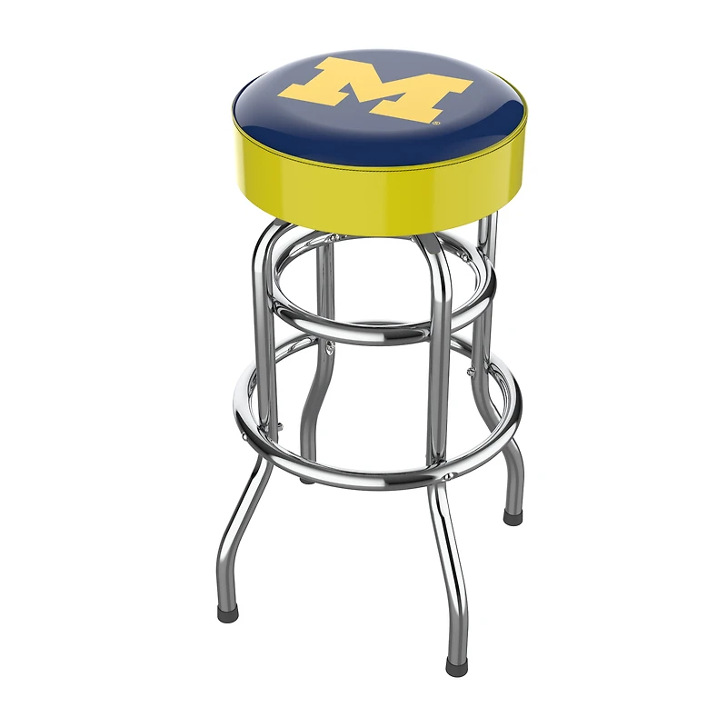 Imperial  Michigan Wolverines Team Chrome Bar Stool