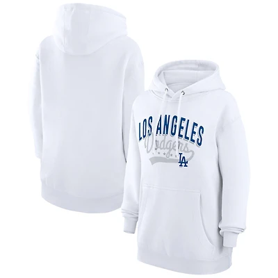 Women's G-III 4Her by Carl Banks  White Los Angeles Dodgers Filigree Team Pullover Hoodie