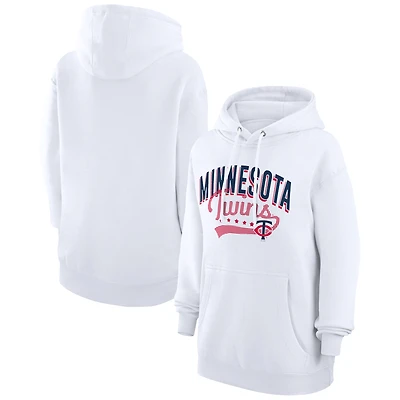 Women's G-III 4Her by Carl Banks  White Minnesota Twins Filigree Team Pullover Hoodie