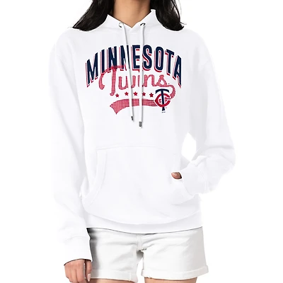 Women's G-III 4Her by Carl Banks  White Minnesota Twins Filigree Team Pullover Hoodie