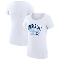 Women's G-III 4Her by Carl Banks White Kansas City Royals Super-Slim Fit Lightweight Filigree Team T-Shirt