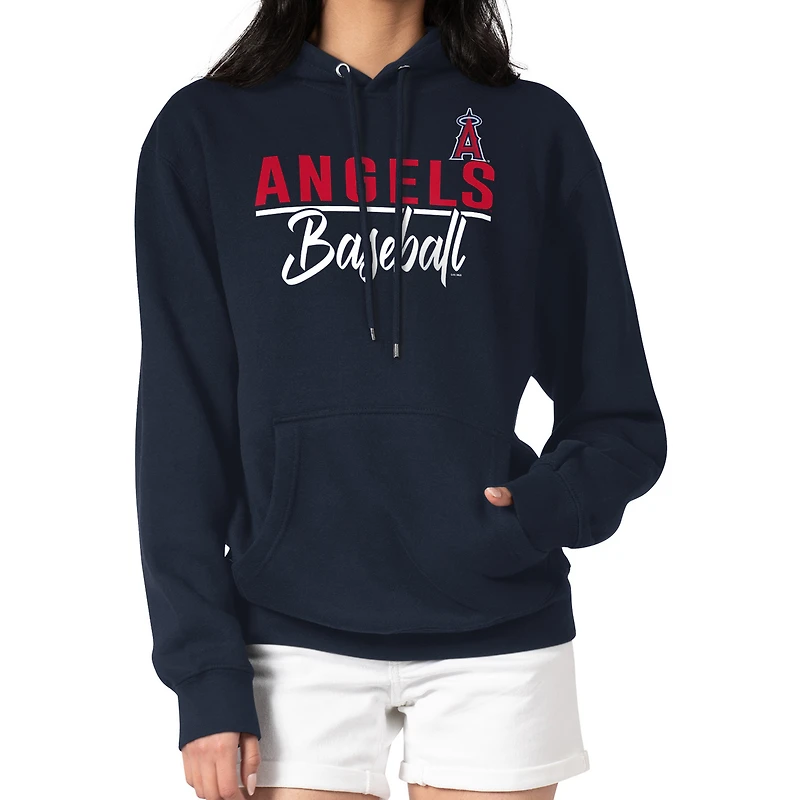 Women's G-III 4Her by Carl Banks Navy Los Angeles Angels Team Fleece Pullover Hoodie