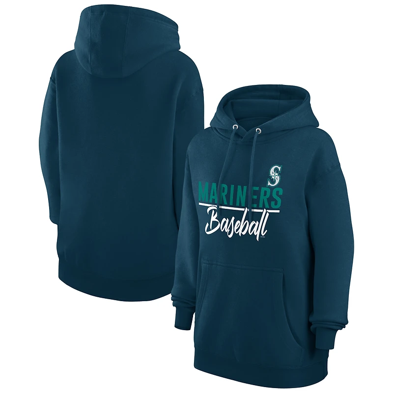 Women's G-III 4Her by Carl Banks  Navy Seattle Mariners Team Fleece Pullover Hoodie