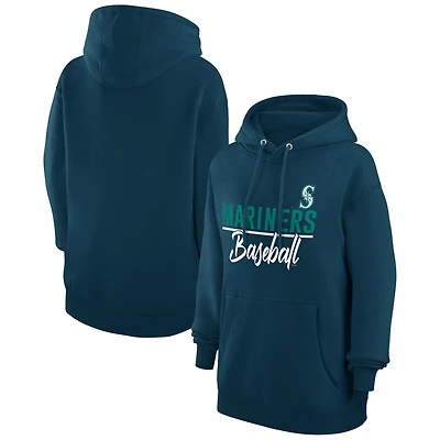 Women's G-III 4Her by Carl Banks  Navy Seattle Mariners Team Fleece Pullover Hoodie