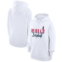 Women's G-III 4Her by Carl Banks  White Los Angeles Angels Team Fleece Pullover Hoodie