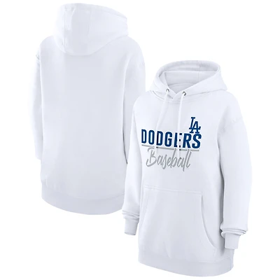 Women's G-III 4Her by Carl Banks  White Los Angeles Dodgers Team Fleece Pullover Hoodie