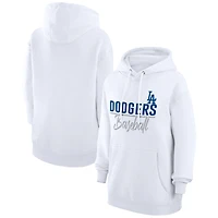 Women's G-III 4Her by Carl Banks  White Los Angeles Dodgers Team Fleece Pullover Hoodie