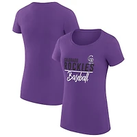 Women's G-III 4Her by Carl Banks Purple Colorado Rockies Super-Slim Fit Lightweight Team Graphic T-Shirt