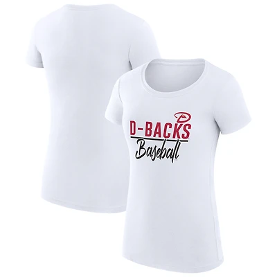 Women's G-III 4Her by Carl Banks White Arizona Diamondbacks Super-Slim Fit Lightweight Team Graphic T-Shirt