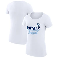Women's G-III 4Her by Carl Banks White Kansas City Royals Super-Slim Fit Lightweight Team Graphic T-Shirt