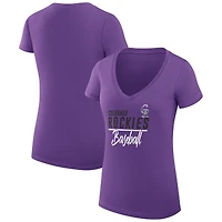 Women's G-III 4Her by Carl Banks Purple Colorado Rockies Super-Slim Fit Lightweight Team Graphic V-Neck T-Shirt