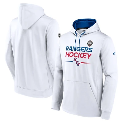 Men's Fanatics White New York Rangers 2024 NHL Stadium Series Authentic Pro Pullover Hoodie