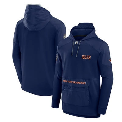 Men's Fanatics Navy New York Islanders 2024 NHL Stadium Series Authentic Pro Fleece Pullover Hoodie
