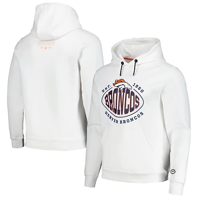 Men's BOSS X NFL White Denver Broncos Touchback Pullover Hoodie