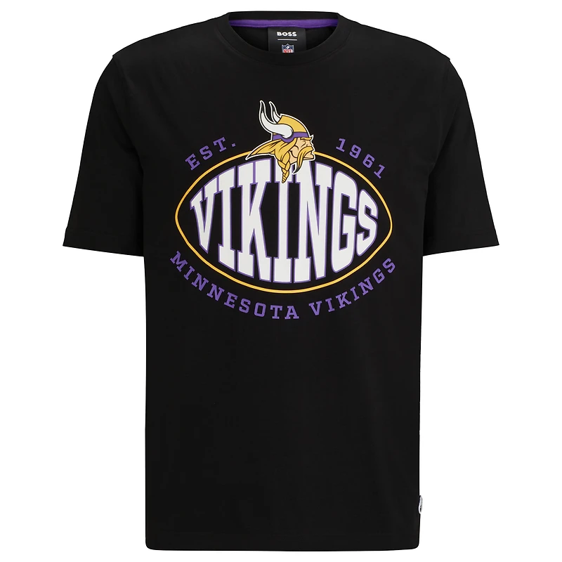 Men's BOSS X NFL Black Minnesota Vikings Trap T-Shirt