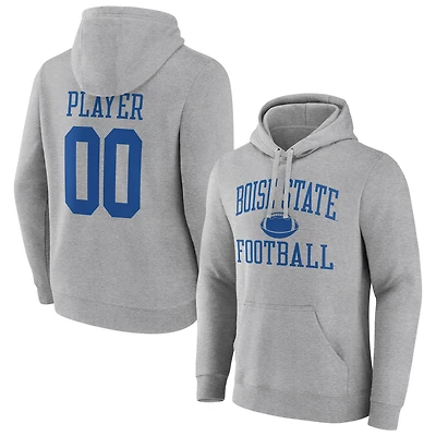 Men's Gray Boise State Broncos Pick-A-Player NIL Gameday Football Pullover Hoodie