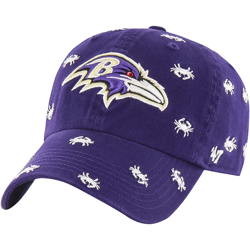 Unisex '47 Purple Baltimore Ravens Confetti Clean Up Adjustable Hat