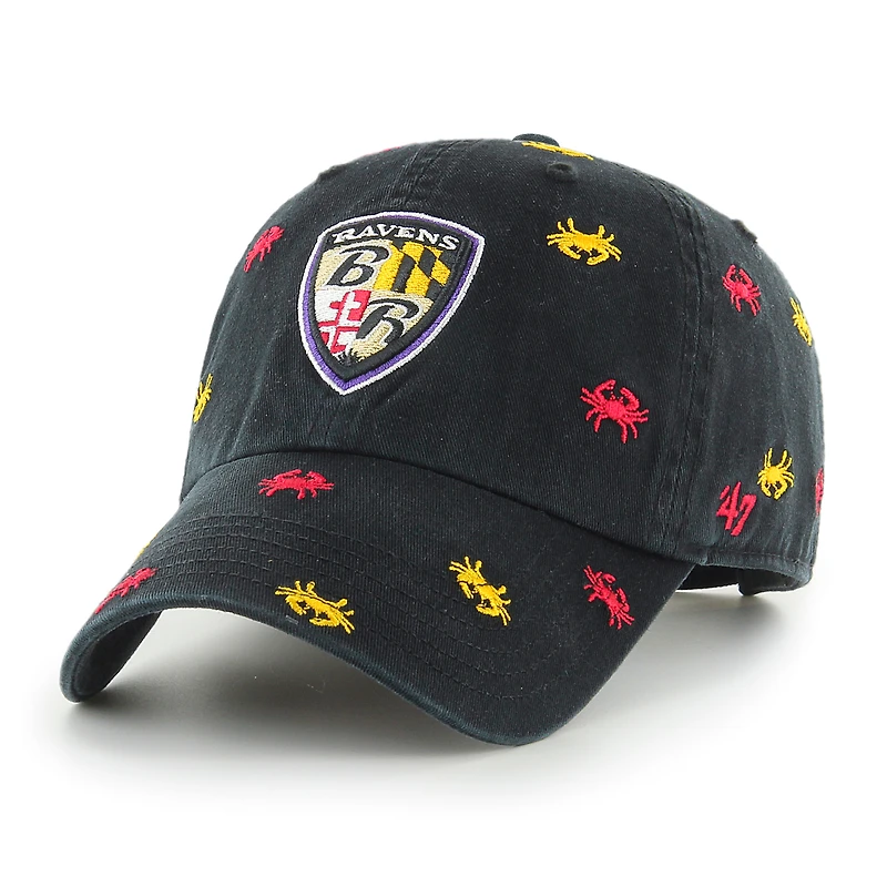 Unisex '47 Black Baltimore Ravens Confetti Clean Up Adjustable Hat