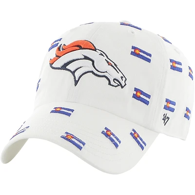 Unisex '47 White Denver Broncos Confetti Clean Up Adjustable Hat