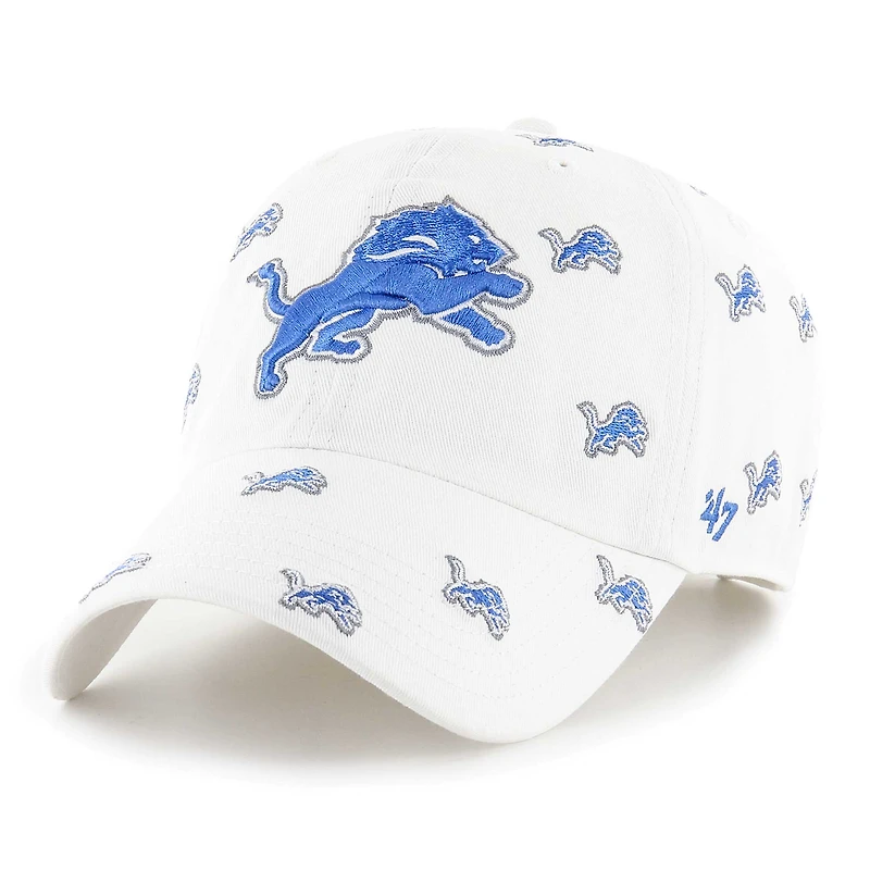 Unisex '47 White Detroit Lions Confetti Clean Up Adjustable Hat