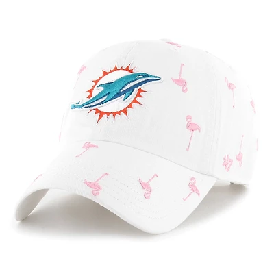 Unisex '47 White Miami Dolphins Confetti Clean Up Adjustable Hat