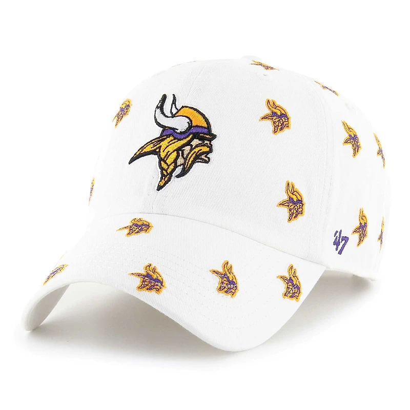 Unisex '47 White Minnesota Vikings Confetti Clean Up Adjustable Hat