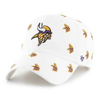 Unisex '47 White Minnesota Vikings Confetti Clean Up Adjustable Hat