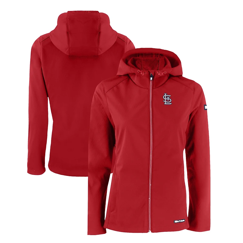 Women's Cutter & Buck Red St. Louis Cardinals Evoke Eco Softshell Recycled Full-Zip Jacket