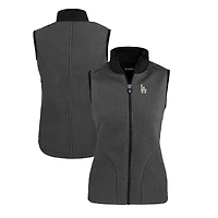 Women's Cutter & Buck  Steel Los Angeles Dodgers Cascade Eco Sherpa Fleece Full-Zip Vest