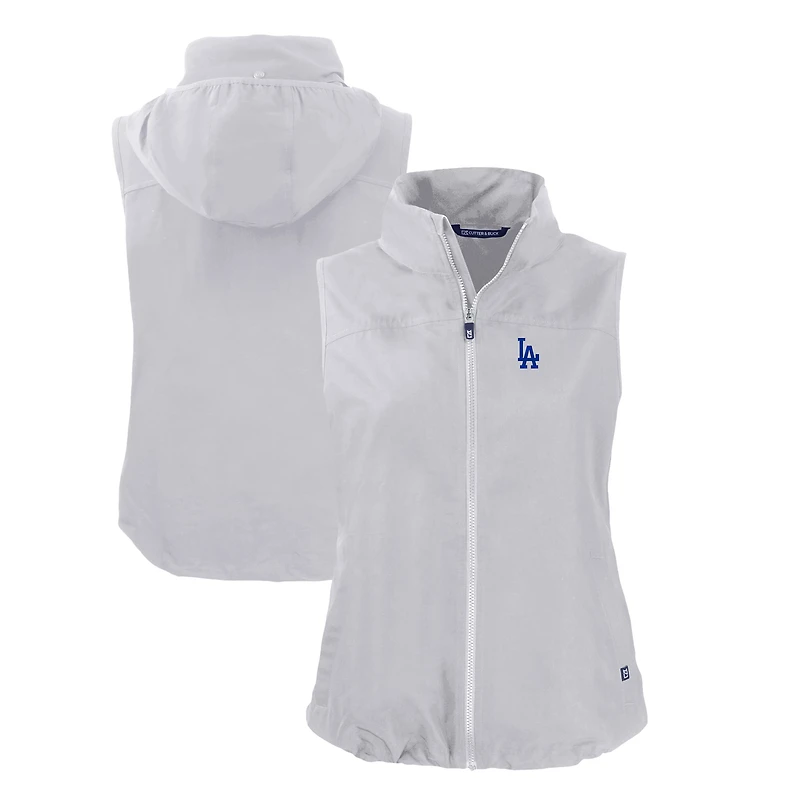 Women's Cutter & Buck  Gray Los Angeles Dodgers Charter Eco Recycled Full-Zip Vest
