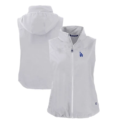Women's Cutter & Buck  Gray Los Angeles Dodgers Charter Eco Recycled Full-Zip Vest