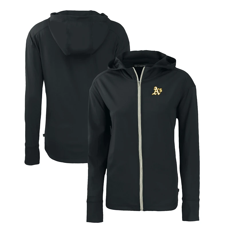 Women's Cutter & Buck Black Athletics Daybreak Eco Recycled Full-Zip Hoodie